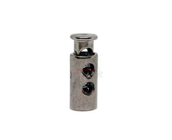 Фиксатор шнурка цилиндр двойное отверстие 4-6 мм черный никель